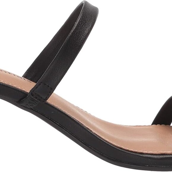 Women's Thin Two Strap Heeled Slide - Picture 6 of 8